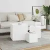 Image de vidaXL Tables d'appoint 3 pièces en bois d'ingénierie blanc