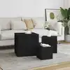 Image de vidaXL Tables d'appoint 3 pcs Noir Bois d’ingénierie