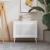 Image de vidaXL Porte d'armoire à persiennes blanc 39,5x59,4 cm pin massif