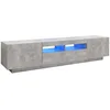 Image de vidaXL Meuble TV avec lumières LED Gris béton 180x35x40 cm