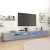 Image de vidaXL Meuble TV avec lumières LED Gris béton 300x35x40 cm