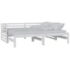 Image de vidaXL Bois de Pin Massif Lit Coulissant Cadre de Lit de Repos Lit d'Invité Canapé-lit Salon Salle de Séjour Maison Intérieur Blanc 2X(90x200) cm