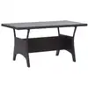 Image de vidaXL Table de jardin noir 120x70x66 cm Résine tressée