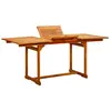Image de vidaXL Table à dîner de jardin (120-170)x80x75 cm Bois d'acacia massif