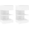 Image de vidaXL Tables de chevet 2 pcs Blanc 40x35x65 cm Bois d’ingénierie