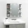 Image de vidaXL Armoire à miroir avec LED Gris béton 70x16,5x60 cm