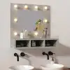 Image de vidaXL Armoire à miroir avec LED Gris béton 60x31,5x62 cm