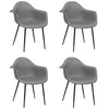 Image de vidaXL 4X Chaises de Salle à Manger Sièges de Cuisine Chaises à Dîner Chaises de Repas Fauteuils de Cuisine Maison Intérieur Gris PP