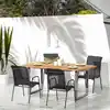 Image de vidaXL Chaises de jardin 4 pcs Acier et textilène Noir