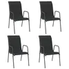 Image de Chaises de jardin 4 pcs Acier et textilène Noir
