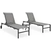 Image de vidaXL Chaises Longues Lot de 2 avec Table Textilène et Acier