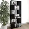 Image de vidaXL Bibliothèque/Séparateur de pièce Noir Bois d'ingénierie