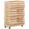 Image de Chariot à légumes 57x30x80 cm Bois de pin solide