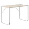 Image de vidaXL Bureau d'ordinateur Blanc et chêne 110x60x73 cm Aggloméré