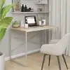 Image de vidaXL Bureau d'ordinateur Blanc chêne 110x60x70 cm Bois d'ingénierie