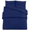 Image de vidaXL Ensemble de Housse de Couette Ensemble de Literie Taie d’Oreiller Chambre à Coucher Maison Intérieur Bleu Marine 200x220 cm Microfibre
