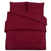 Image de vidaXL Ensemble de Housse de Couette Ensemble de Literie Taie d’Oreiller Chambre à Coucher Maison Intérieur Bordeaux 200x200 cm Microfibre
