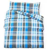 Image de Ensemble de housse de couette Bleu et gris 200x200 cm Coton