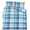Image de Ensemble de housse de couette Bleu et gris 200x200 cm Coton
