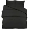 Image de Ensemble de housse de couette Noir 140x200 cm Coton