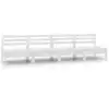 Image de vidaXL Canapés centraux de jardin 4 pcs Blanc Bois de pin massif