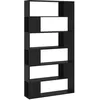 Image de vidaXL Bibliothèque Séparateur de Pièce, Étagère à Livres avec Rangement, Meuble à Livres, Organisateur de Salon Salle de Séjour, Noir