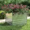 Image de vidaXL Lit surélevé de jardin 100x100x77 cm Acier galvanisé Argenté