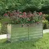 Image de vidaXL Lit surélevé de jardin 160x40x77 cm Acier galvanisé Argenté