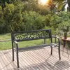 Image de vidaXL Banc de jardin 125 cm Acier Noir