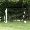 Image de vidaXL But de football avec filet Blanc 180x90x120 cm Acier