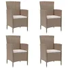 Image de vidaXL Lot de 4 chaises de jardin avec coussins en polyrotin Beige