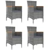 Image de Chaises à manger de jardin lot de 4 Résine tressée Gris