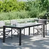 Image de vidaXL Table de jardin Noir 190x90x75 cm Verre trempé/résine tressée