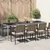 Image de vidaXL Table de jardin Beige 250x100x75 cm Verre trempé et poly rotin