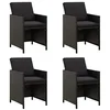 Image de Chaises de jardin avec coussins lot de 4 Résine tressée Noir