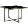Image de vidaXL Table de jardin Gris 109x107x74 cm Résine tressée et verre