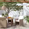 Image de vidaXL Chaises de jardin avec coussins lot de 4 Résine tressée Beige