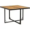 Image de vidaXL Table de jardin Noir 109x107x74 cm Résine tressée bois massif