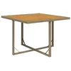 Image de Table de jardin Beige 109x107x74 cm Résine tressée bois massif
