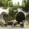 Image de vidaXL Table de jardin Beige 109x107x74 cm Résine tressée bois massif