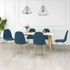 Image de vidaXL Chaises à manger lot de 6 bleu velours