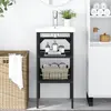Image de vidaXL Cadre de lavabo de salle de bain Noir 40x38x83 cm Fer