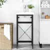 Image de vidaXL Cadre de lavabo de salle de bain Noir 40x38x83 cm Fer