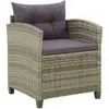 Image de vidaXL Chaise de jardin avec coussins Résine tressée Gris