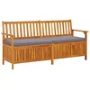 Image de Banc de rangement avec coussin 170 cm Bois d acacia solide
