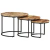 Image de vidaXL Tables gigognes 3 pcs Bois de manguier brut