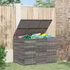 Image de vidaXL Boîte à coussins de jardin Résine tressée 145x100x103 cm Gris