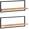 Image de vidaXL Étagères murales 2 pcs 100x24x35 cm Bois d'acacia et acier