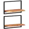 Image de vidaXL Étagères murales 2 pcs 60x25x35 cm Bois d'acacia et acier