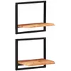 Image de vidaXL Étagères murales 2 pcs 40x24x35 cm Bois d'acacia et acier